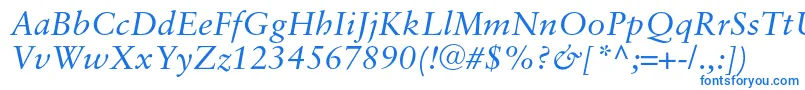 SaboncItalic-Schriftart – Blaue Schriften