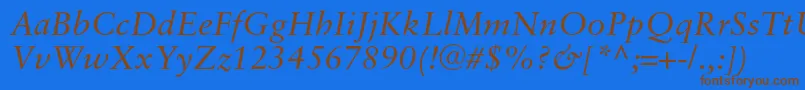 Шрифт SaboncItalic – коричневые шрифты на синем фоне