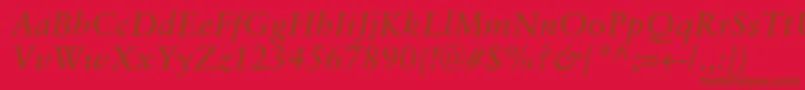 SaboncItalic Font – Brown Fonts on Red Background