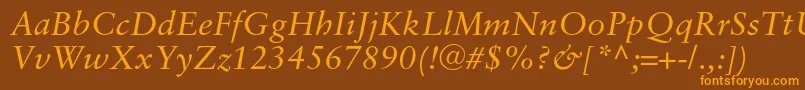 SaboncItalic Font – Orange Fonts on Brown Background