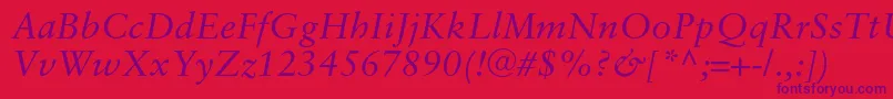 SaboncItalic Font – Purple Fonts on Red Background