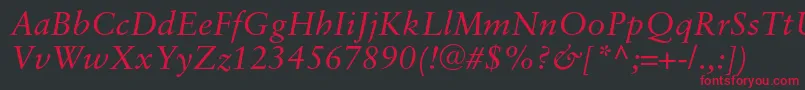 SaboncItalic Font – Red Fonts on Black Background