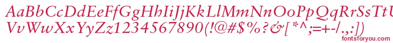 SaboncItalic Font – Red Fonts on White Background