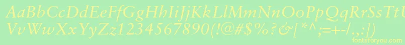 SaboncItalic Font – Yellow Fonts on Green Background