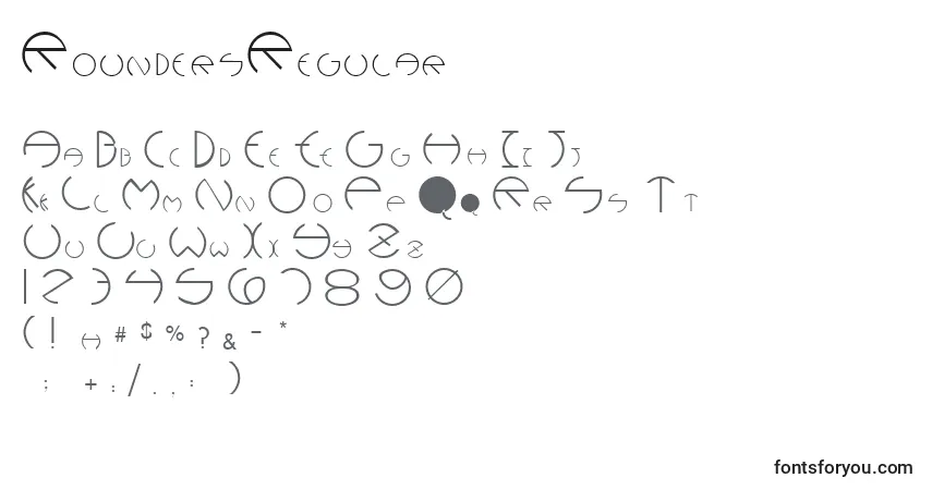 Schriftart RoundersRegular – Alphabet, Zahlen, spezielle Symbole