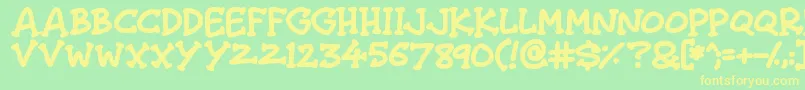 Shenanigans Font – Yellow Fonts on Green Background