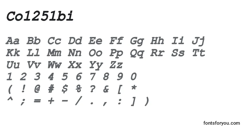A fonte Co1251bi – alfabeto, números, caracteres especiais
