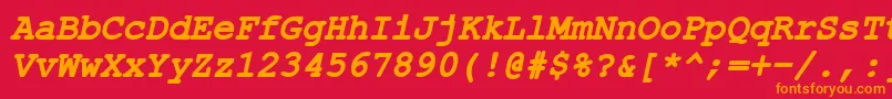 フォントCo1251bi – 赤い背景にオレンジの文字