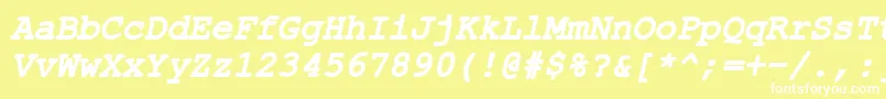 フォントCo1251bi – 黄色い背景に白い文字