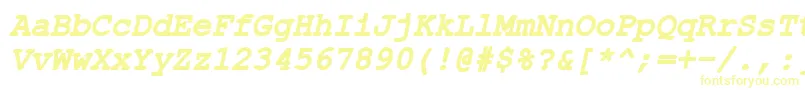 フォントCo1251bi – 白い背景に黄色の文字