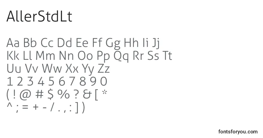 Шрифт AllerStdLt – алфавит, цифры, специальные символы
