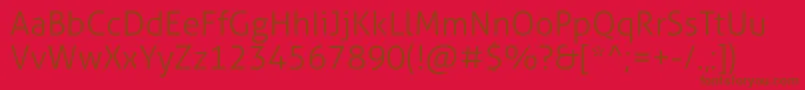 AllerStdLt-Schriftart – Braune Schriften auf rotem Hintergrund