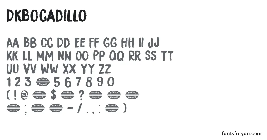 Schriftart DkBocadillo – Alphabet, Zahlen, spezielle Symbole