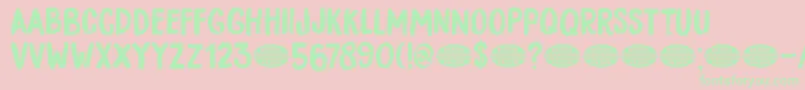 DkBocadillo-Schriftart – Grüne Schriften auf rosa Hintergrund