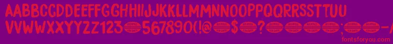 DkBocadillo Font – Red Fonts on Purple Background