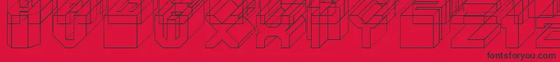 Cube Font – Black Fonts on Red Background