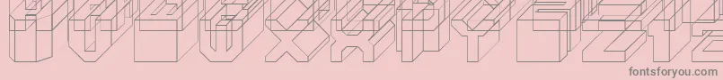 Cube Font – Gray Fonts on Pink Background
