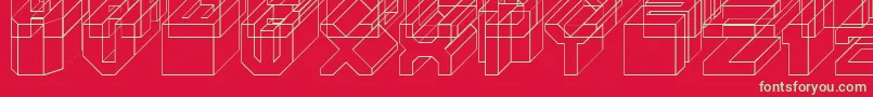 Cube Font – Green Fonts on Red Background