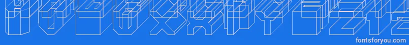 Więcej informacji o czcionce Cube Czcionka Cube – różowe czcionki na niebieskim tle