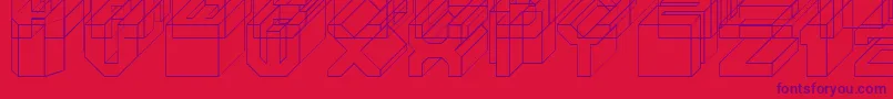 Cube Font – Purple Fonts on Red Background