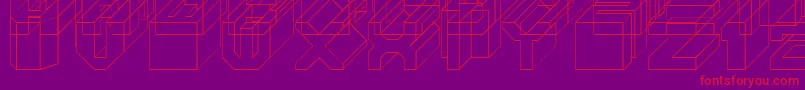 Cube-Schriftart – Rote Schriften auf violettem Hintergrund