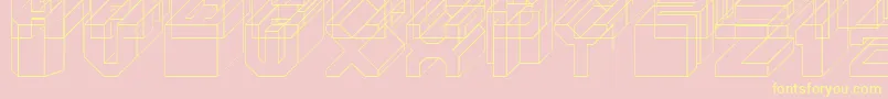 フォントCube – 黄色のフォント、ピンクの背景