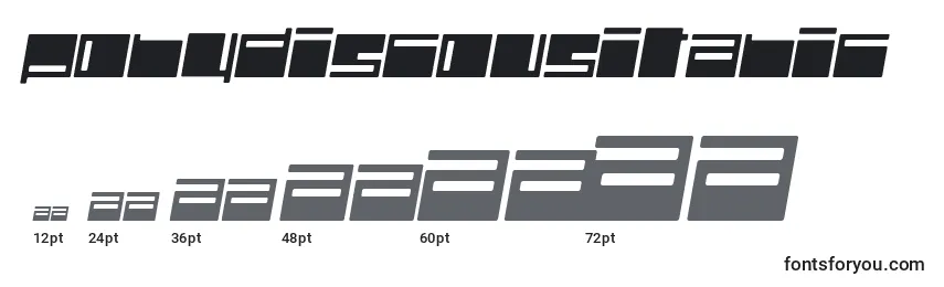 sizes of polydiscousitalic font, polydiscousitalic sizes