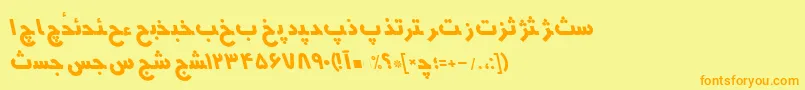 HmsyektaRegularItalic Font – Orange Fonts on Yellow Background