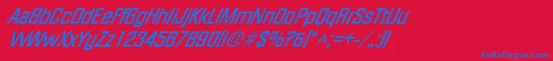 FacetXxitalicBold Font – Blue Fonts on Red Background