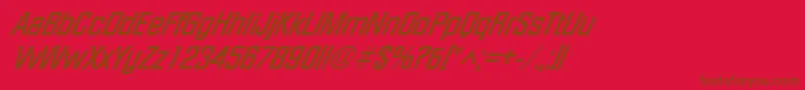 FacetXxitalicBold-Schriftart – Braune Schriften auf rotem Hintergrund