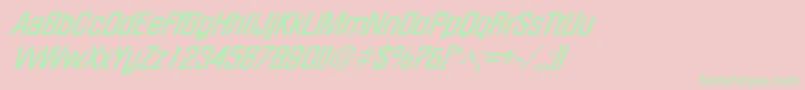 FacetXxitalicBold-Schriftart – Grüne Schriften auf rosa Hintergrund