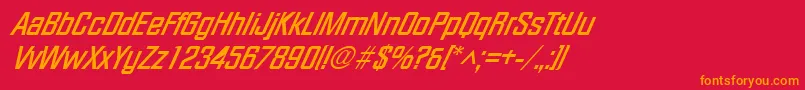 FacetXxitalicBold Font – Orange Fonts on Red Background