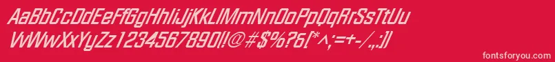FacetXxitalicBold Font – Pink Fonts on Red Background