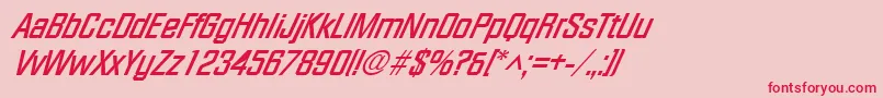 FacetXxitalicBold Font – Red Fonts on Pink Background