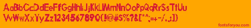 フォントBrokenRobot – オレンジの背景に赤い文字