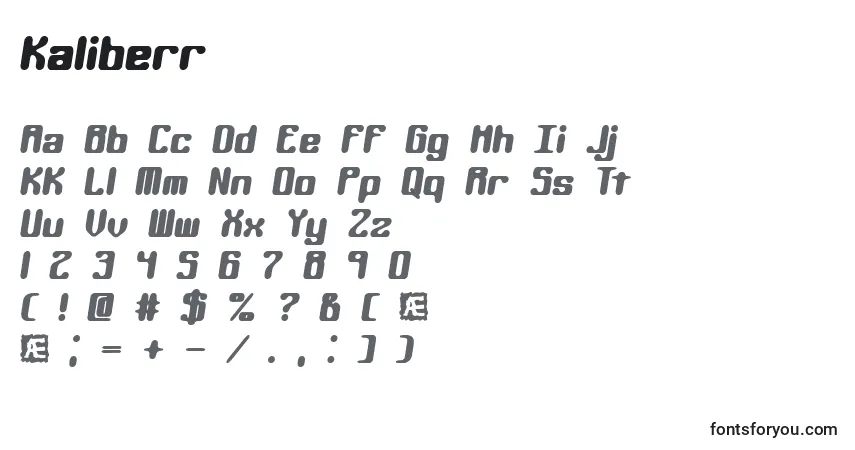 Schriftart Kaliberr – Alphabet, Zahlen, spezielle Symbole