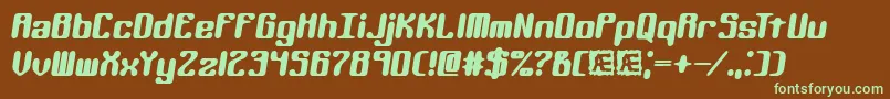 Kaliberr-fontti – vihreät fontit ruskealla taustalla