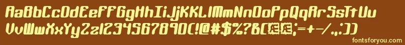Kaliberr-fontti – keltaiset fontit ruskealla taustalla