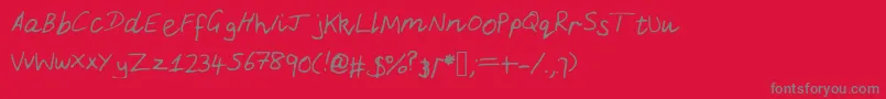 DanielLight Font – Gray Fonts on Red Background