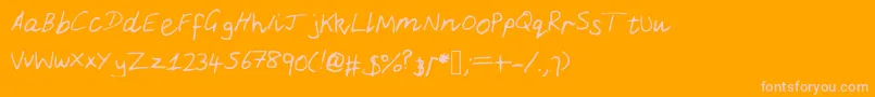 DanielLight-Schriftart – Rosa Schriften auf orangefarbenem Hintergrund