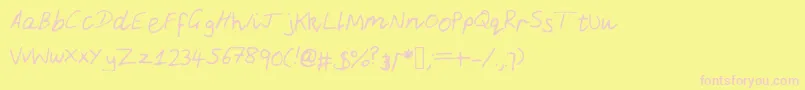 DanielLight Font – Pink Fonts on Yellow Background