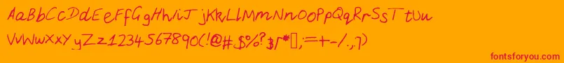 DanielLight Font – Red Fonts on Orange Background