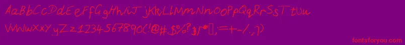 DanielLight-fontti – punaiset fontit violetilla taustalla