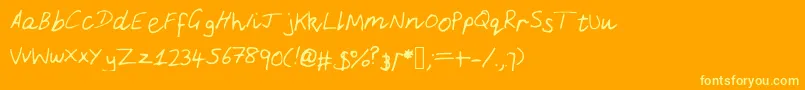 DanielLight-fontti – keltaiset fontit oranssilla taustalla