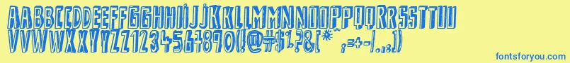 ShadyLane Font – Blue Fonts on Yellow Background