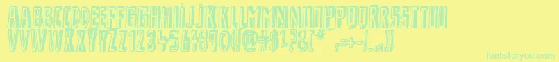 ShadyLane Font – Green Fonts on Yellow Background