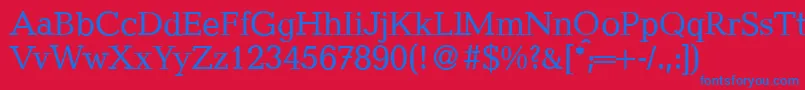 フォントQuantityRegular – 赤い背景に青い文字