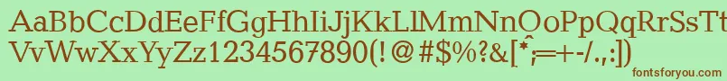 QuantityRegular Font – Brown Fonts on Green Background