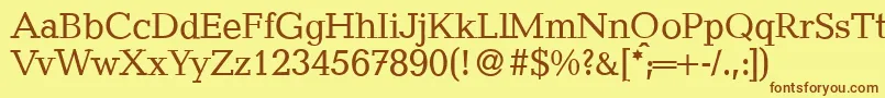 QuantityRegular Font – Brown Fonts on Yellow Background