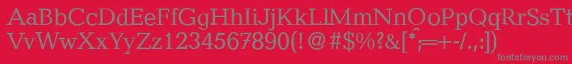 フォントQuantityRegular – 赤い背景に灰色の文字